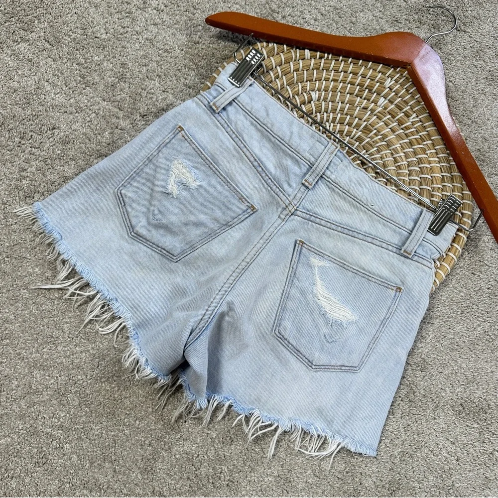 Hudson Women’s Sade Cut Off Denim Shorts High Rise Frayed Hem in Trea Size 24 - Picture 5 of 16